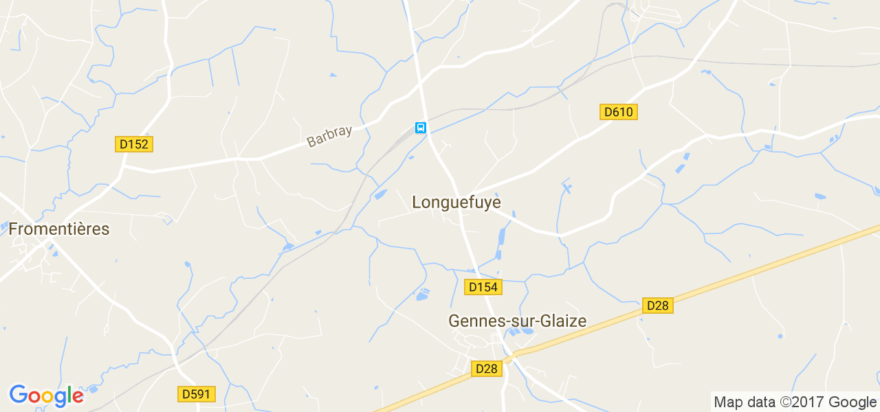 map de la ville de Longuefuye