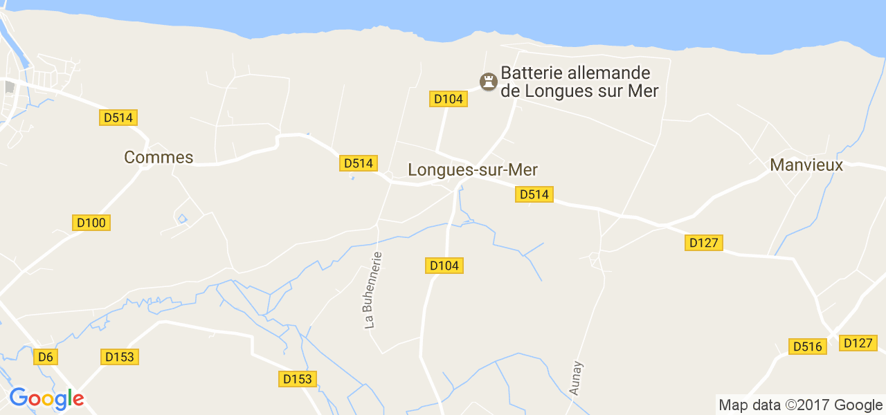 map de la ville de Longues-sur-Mer