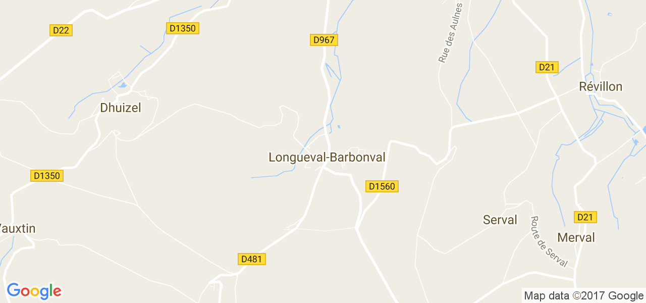 map de la ville de Longueval-Barbonval