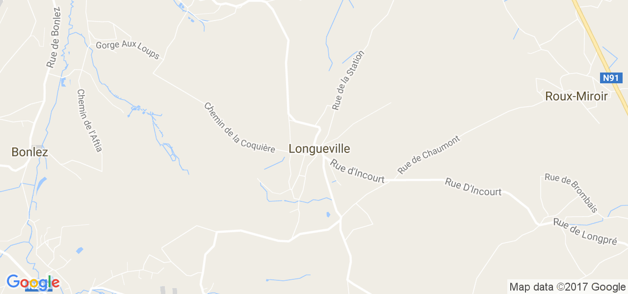 map de la ville de Longueville