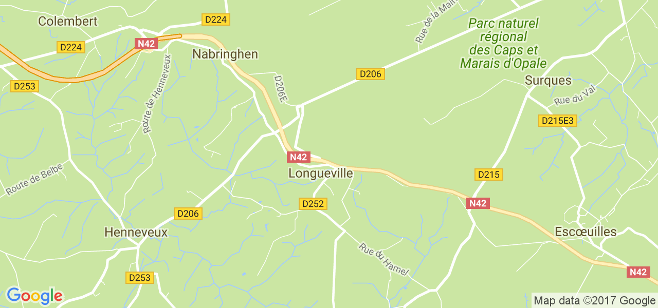 map de la ville de Longueville