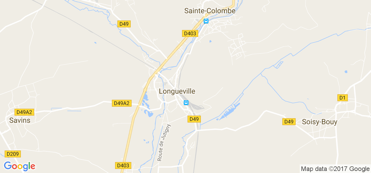 map de la ville de Longueville