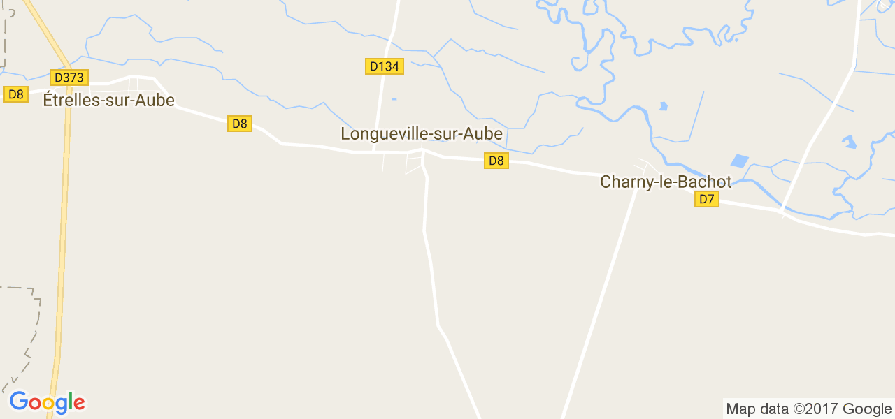 map de la ville de Longueville-sur-Aube