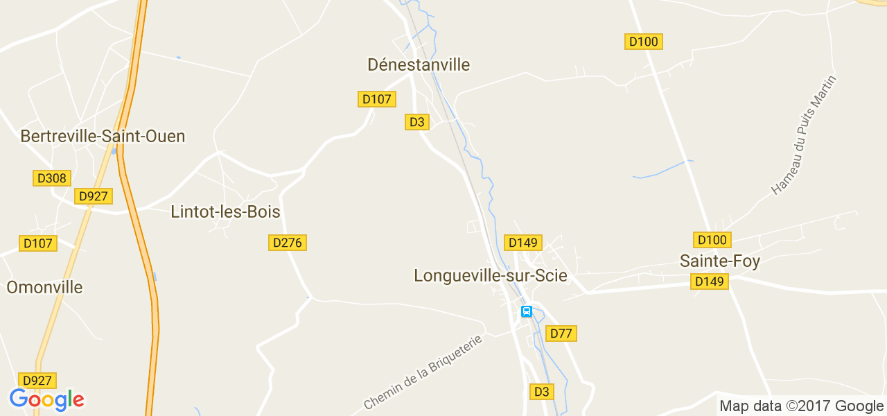 map de la ville de Longueville-sur-Scie