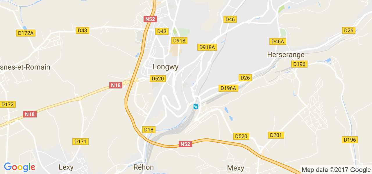 map de la ville de Longwy