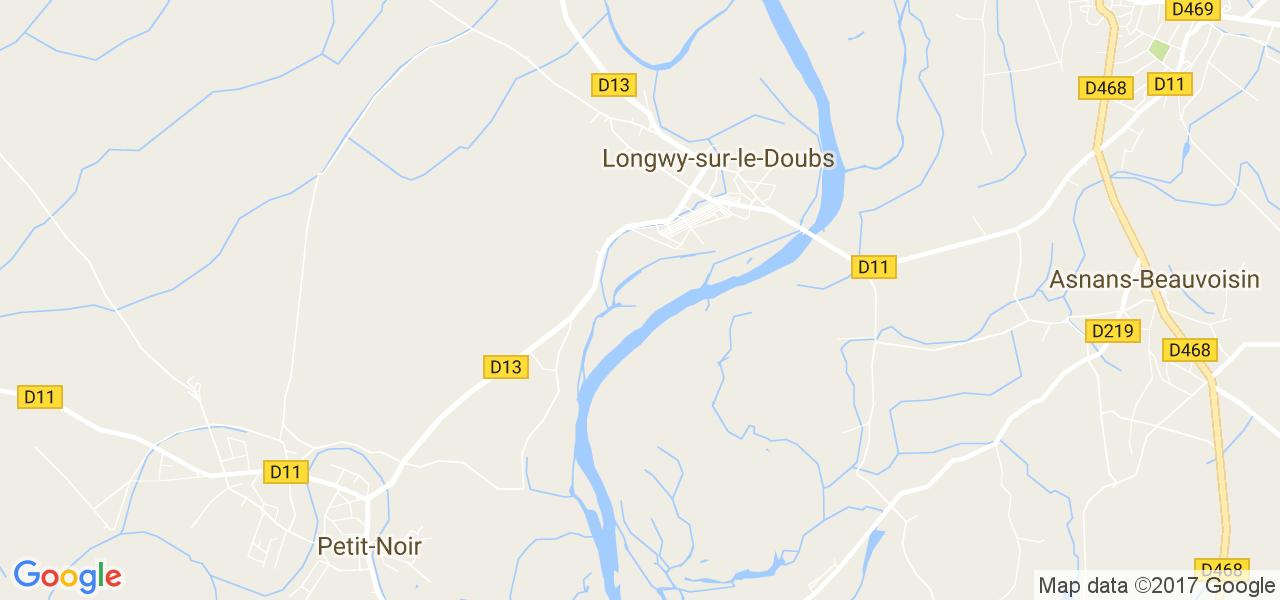 map de la ville de Longwy-sur-le-Doubs