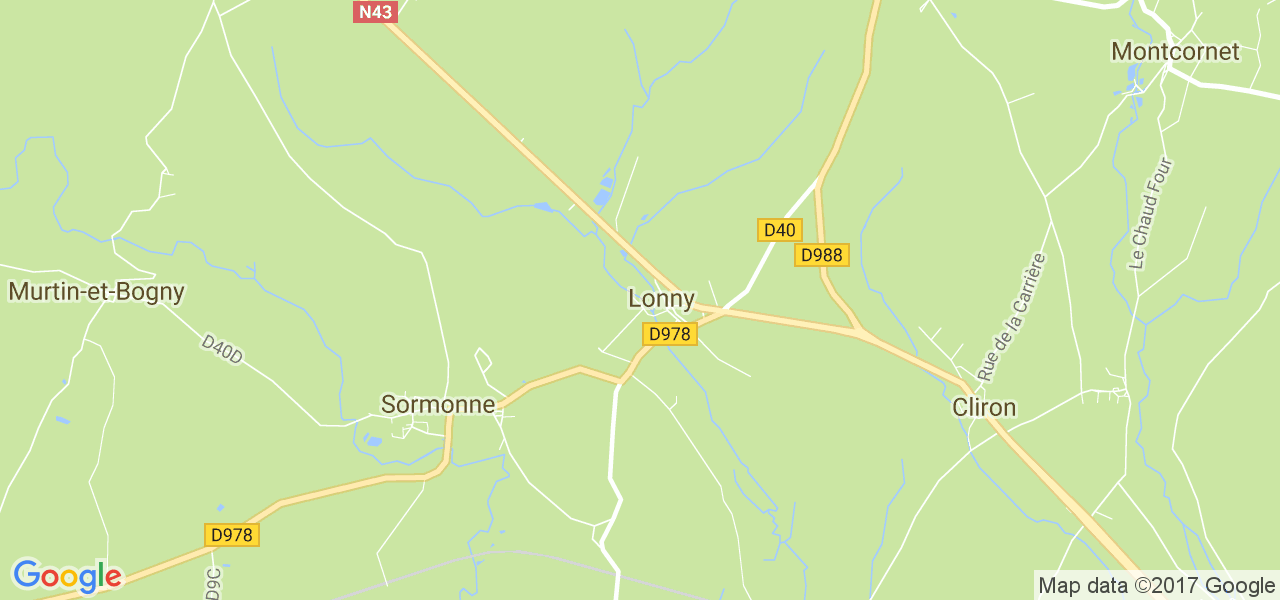 map de la ville de Lonny