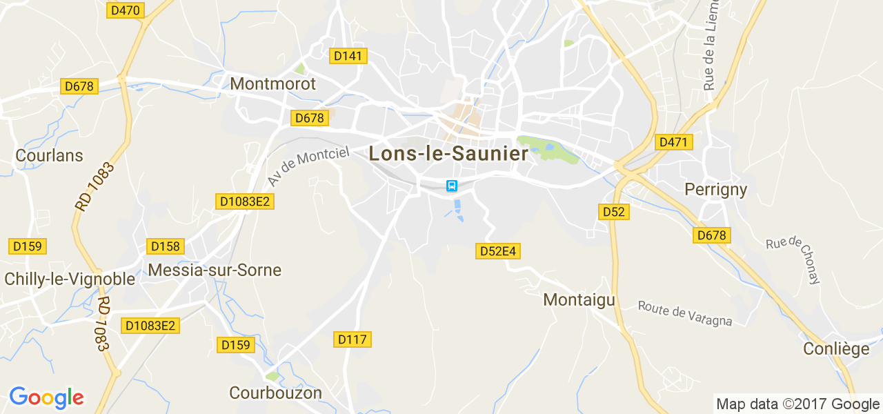 map de la ville de Lons-le-Saunier