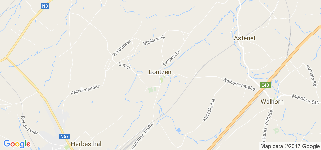 map de la ville de Lontzen