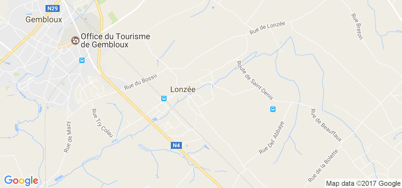 map de la ville de Lonzée