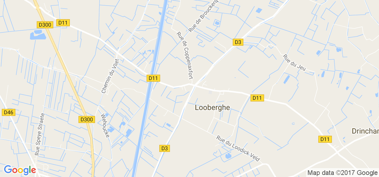 map de la ville de Looberghe