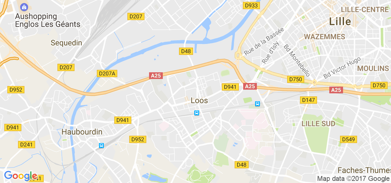 map de la ville de Loos