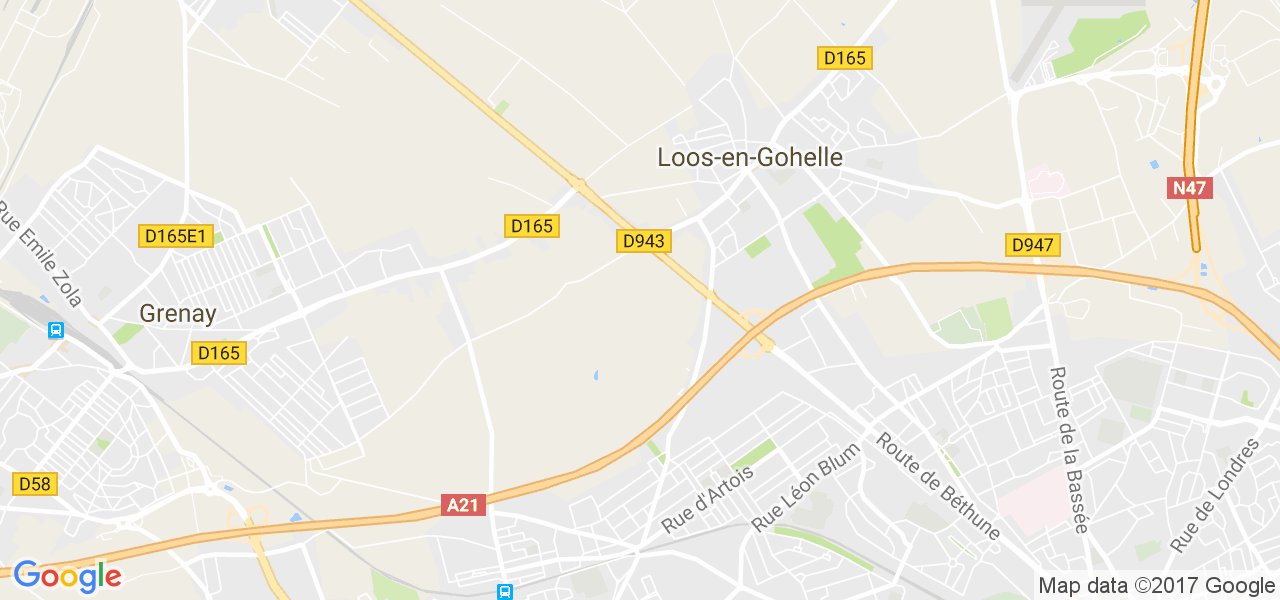 map de la ville de Loos-en-Gohelle