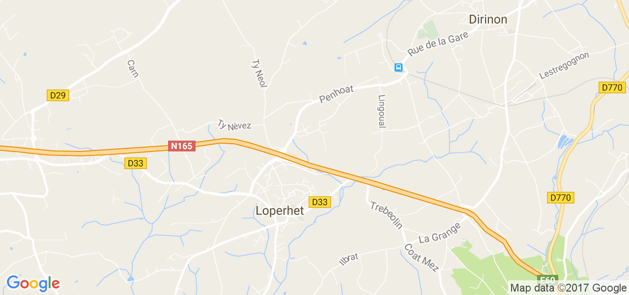 map de la ville de Loperhet