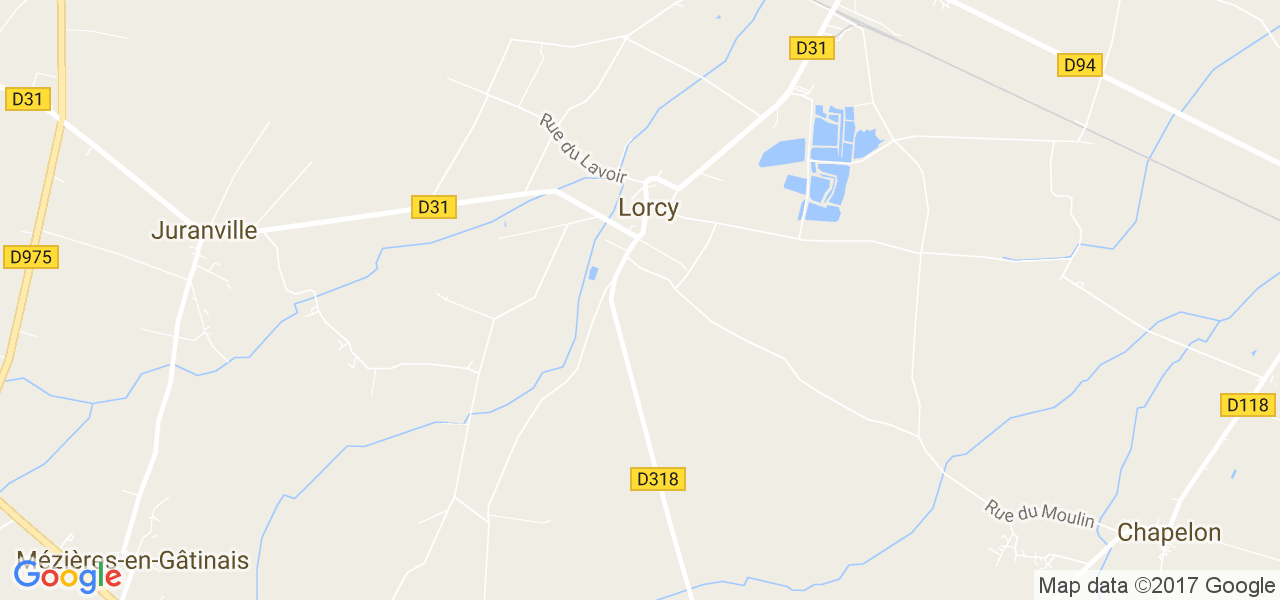 map de la ville de Lorcy