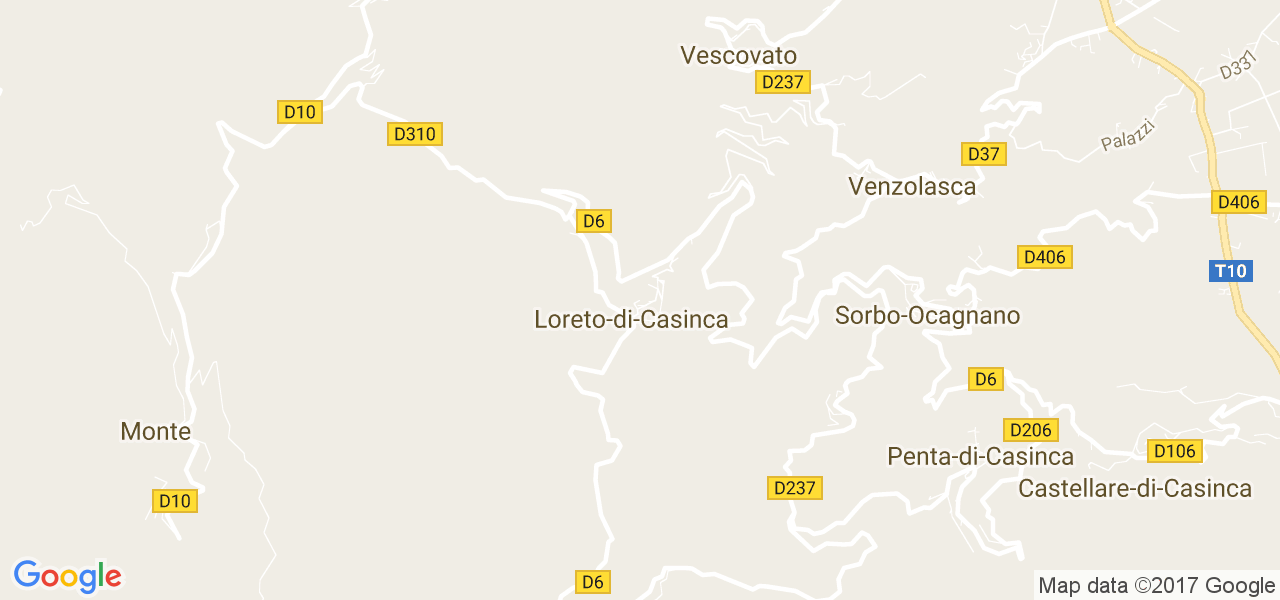 map de la ville de Loreto-di-Casinca