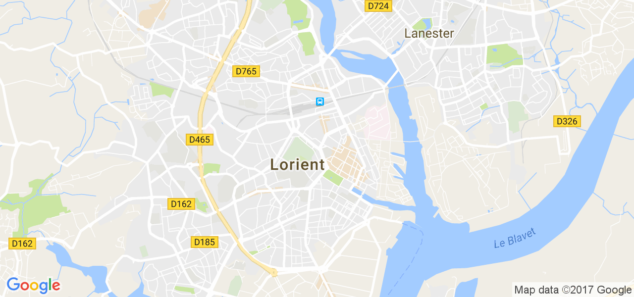 map de la ville de Lorient