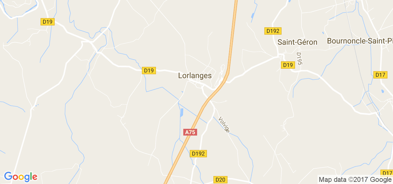 map de la ville de Lorlanges