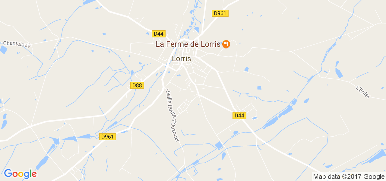 map de la ville de Lorris