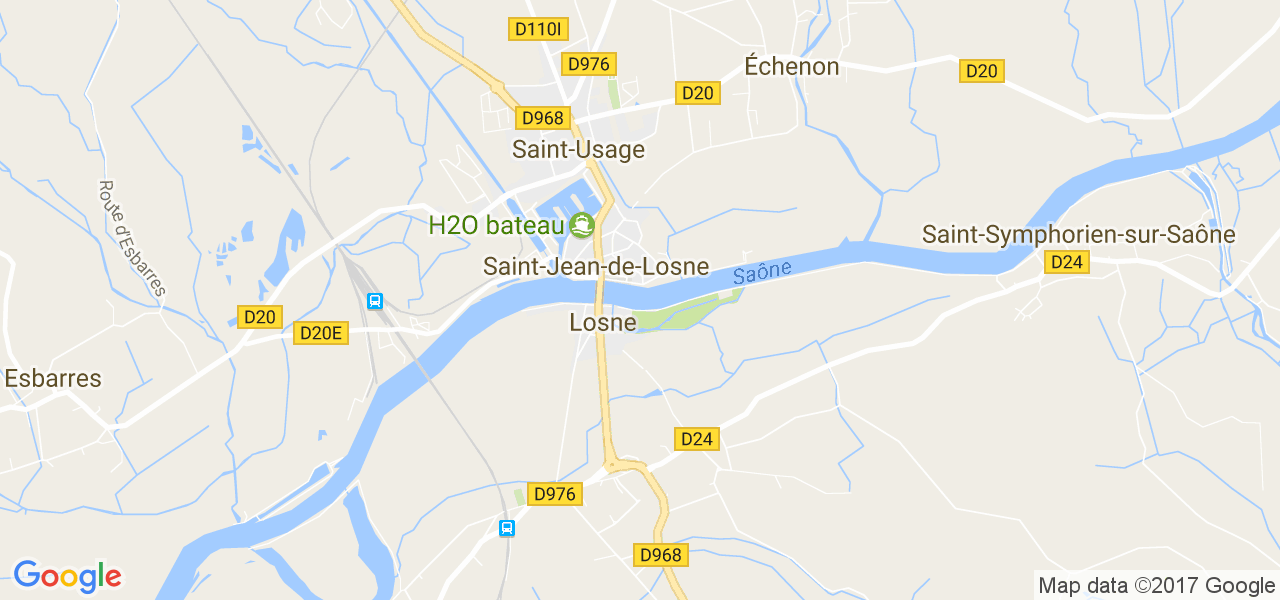 map de la ville de Losne