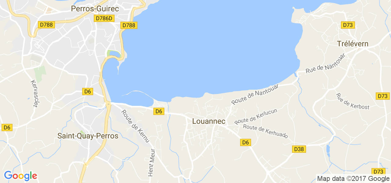 map de la ville de Louannec