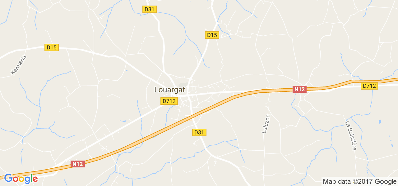 map de la ville de Louargat