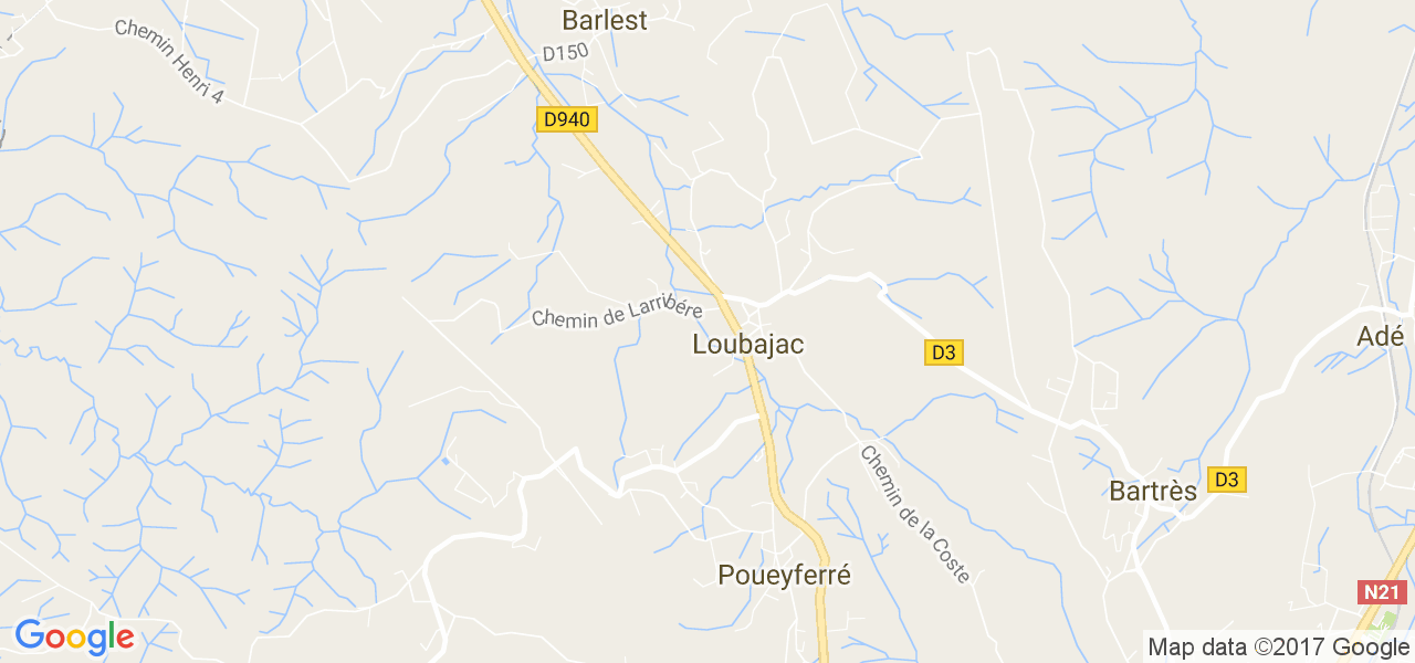 map de la ville de Loubajac