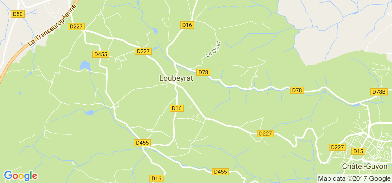 map de la ville de Loubeyrat