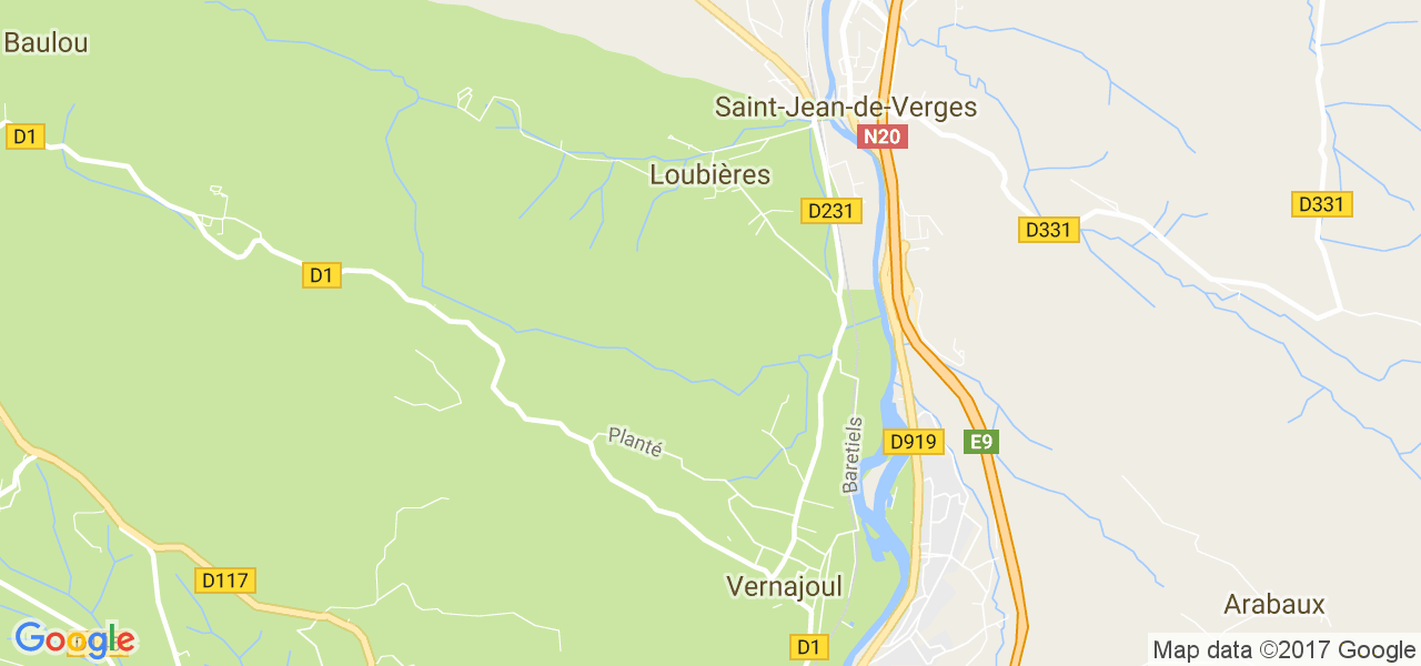 map de la ville de Loubières