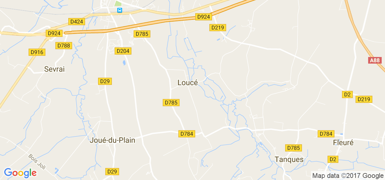 map de la ville de Loucé