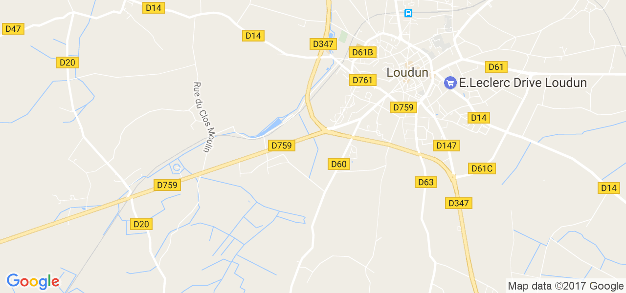 map de la ville de Loudun