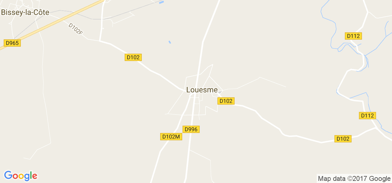 map de la ville de Louesme