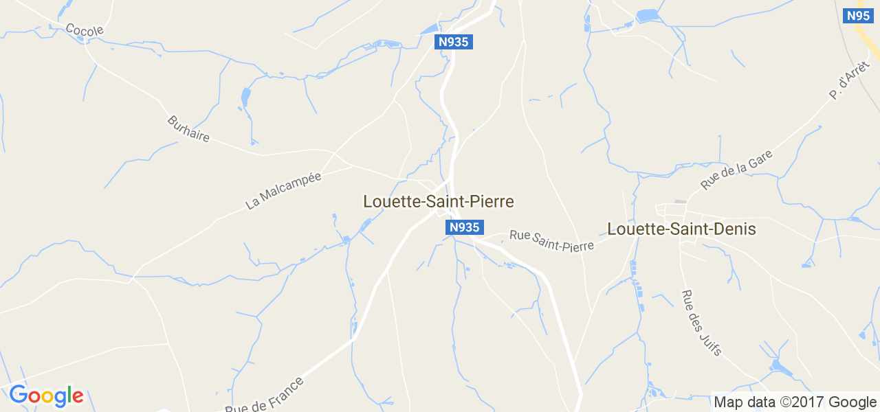 map de la ville de Louette-Saint-Pierre