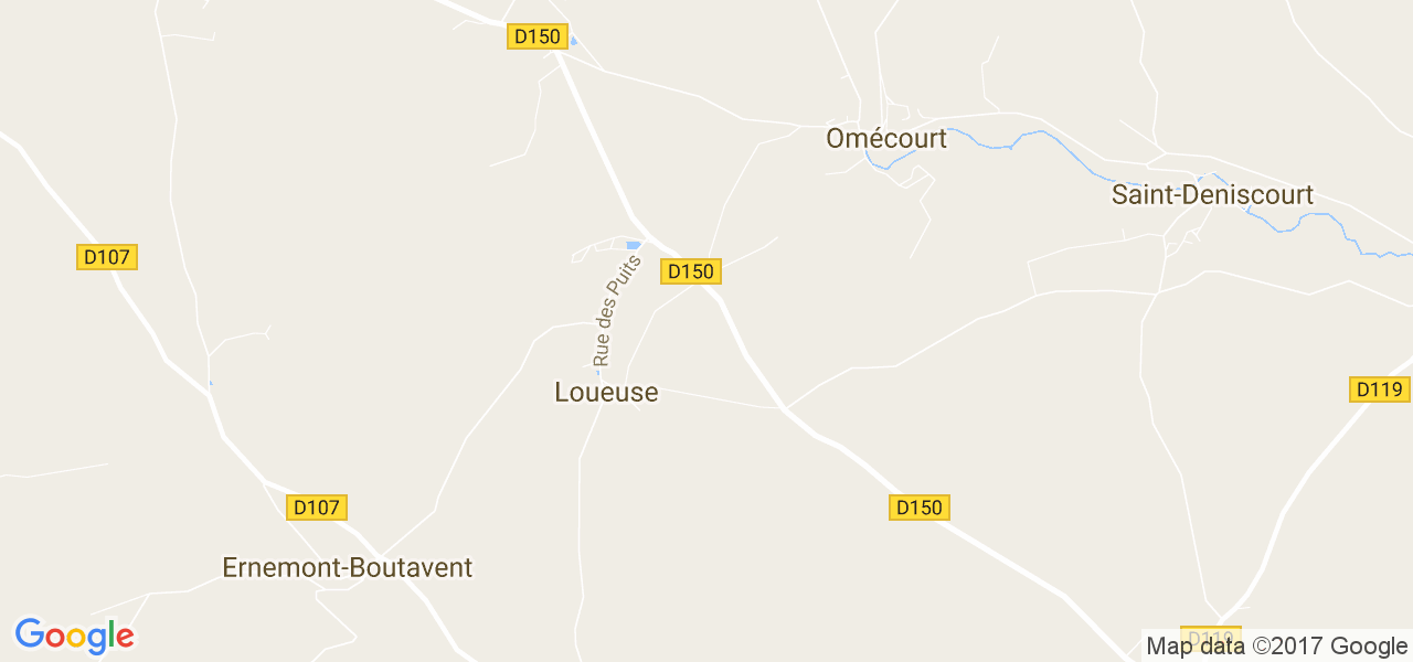 map de la ville de Loueuse