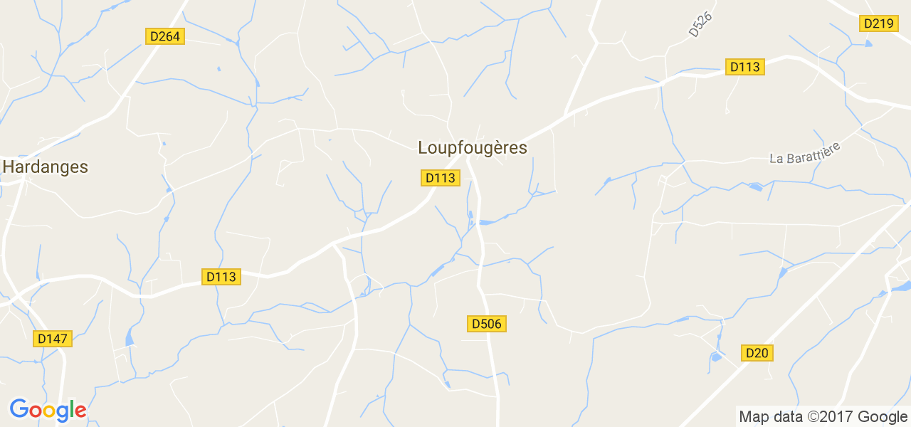 map de la ville de Loupfougères