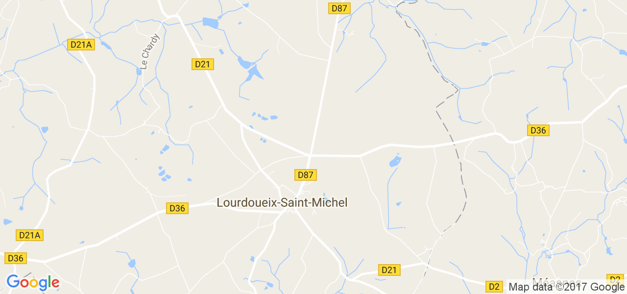 map de la ville de Lourdoueix-Saint-Michel