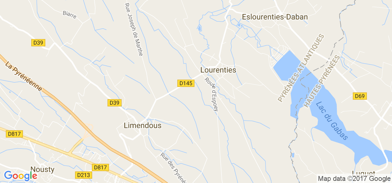 map de la ville de Lourenties