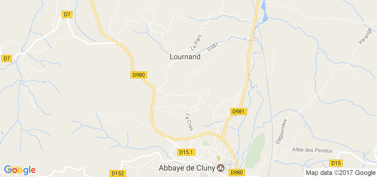 map de la ville de Lournand