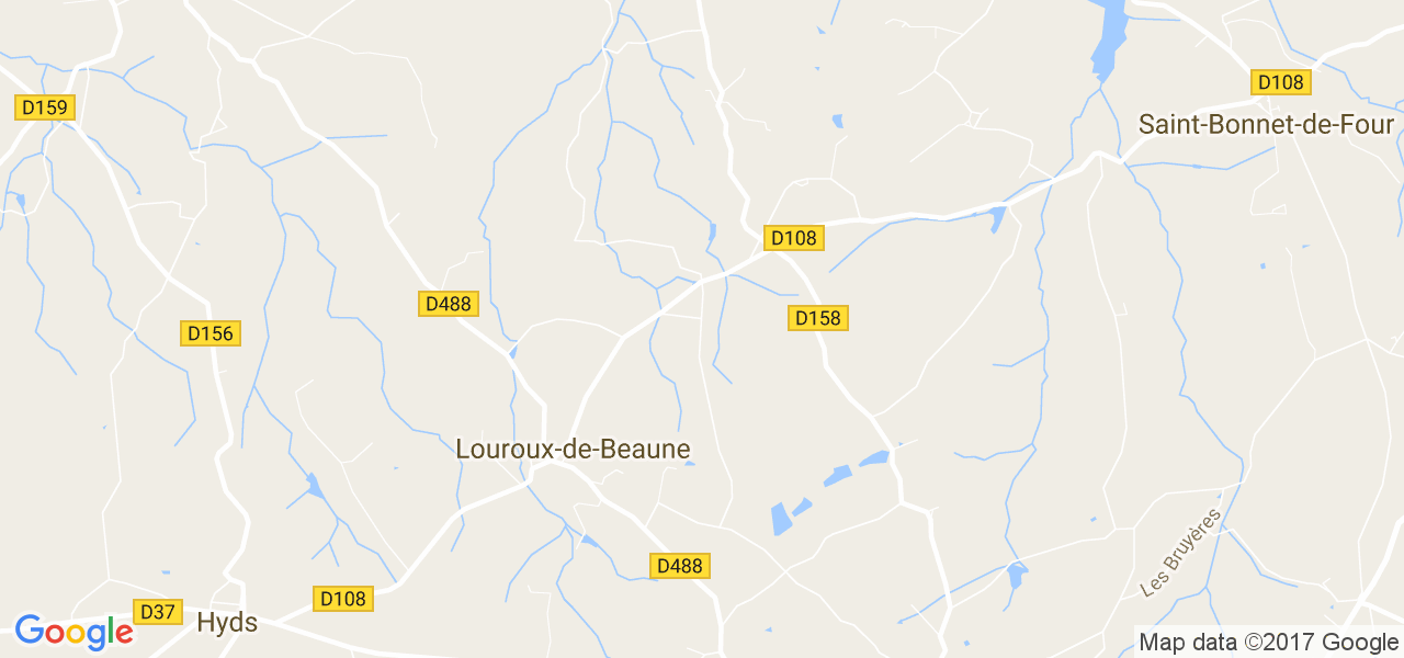 map de la ville de Louroux-de-Beaune