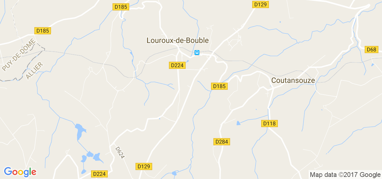 map de la ville de Louroux-de-Bouble