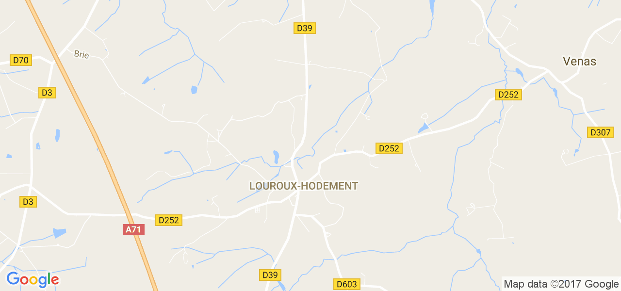 map de la ville de Louroux-Hodement