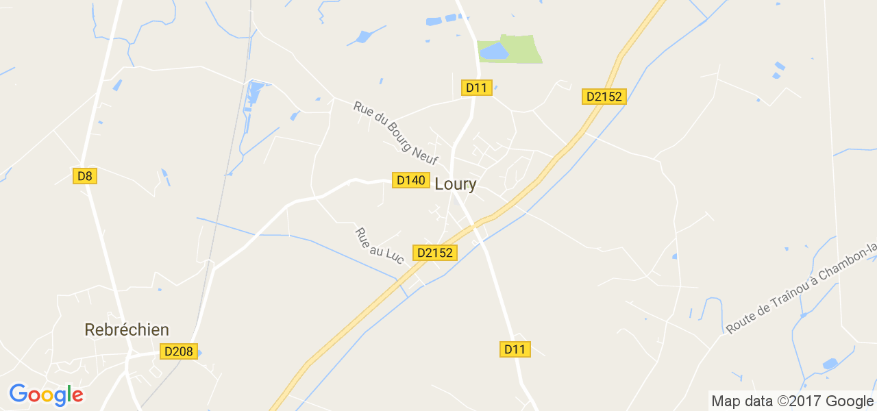 map de la ville de Loury