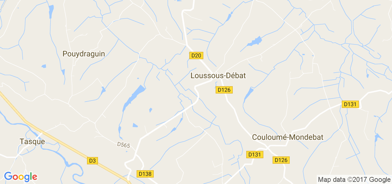 map de la ville de Loussous-Débat