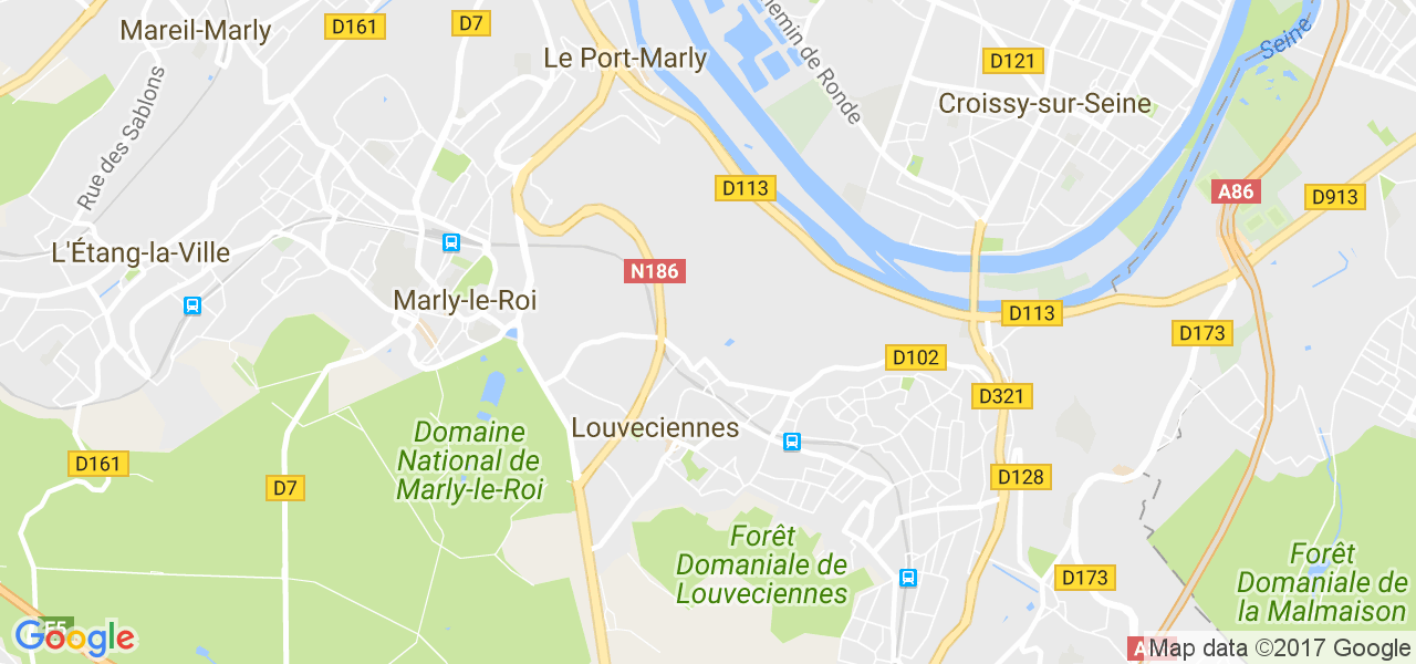 map de la ville de Louveciennes