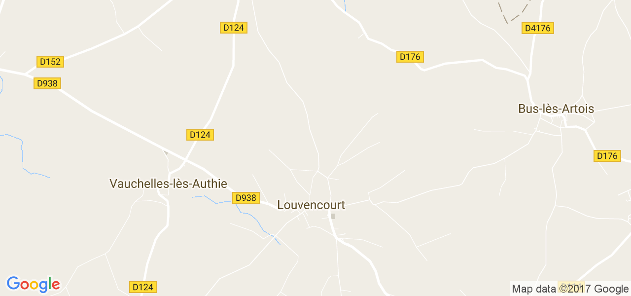 map de la ville de Louvencourt
