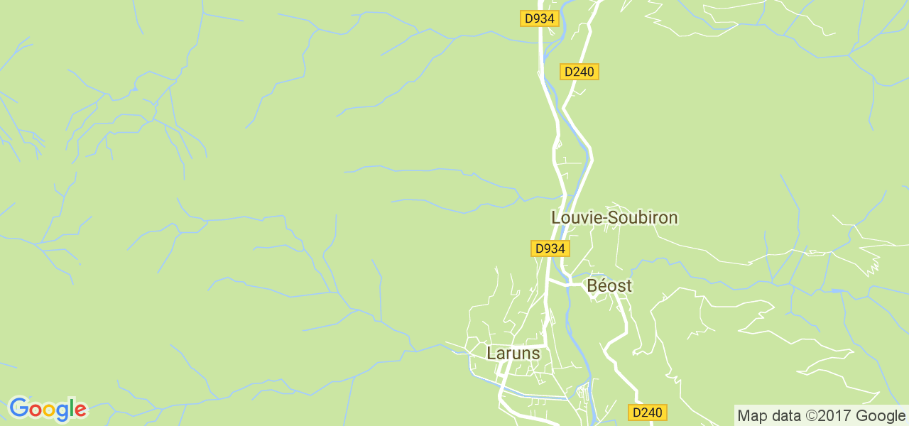 map de la ville de Louvie-Soubiron