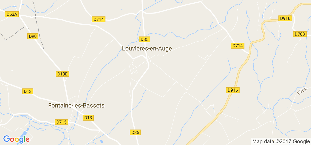 map de la ville de Louvières-en-Auge