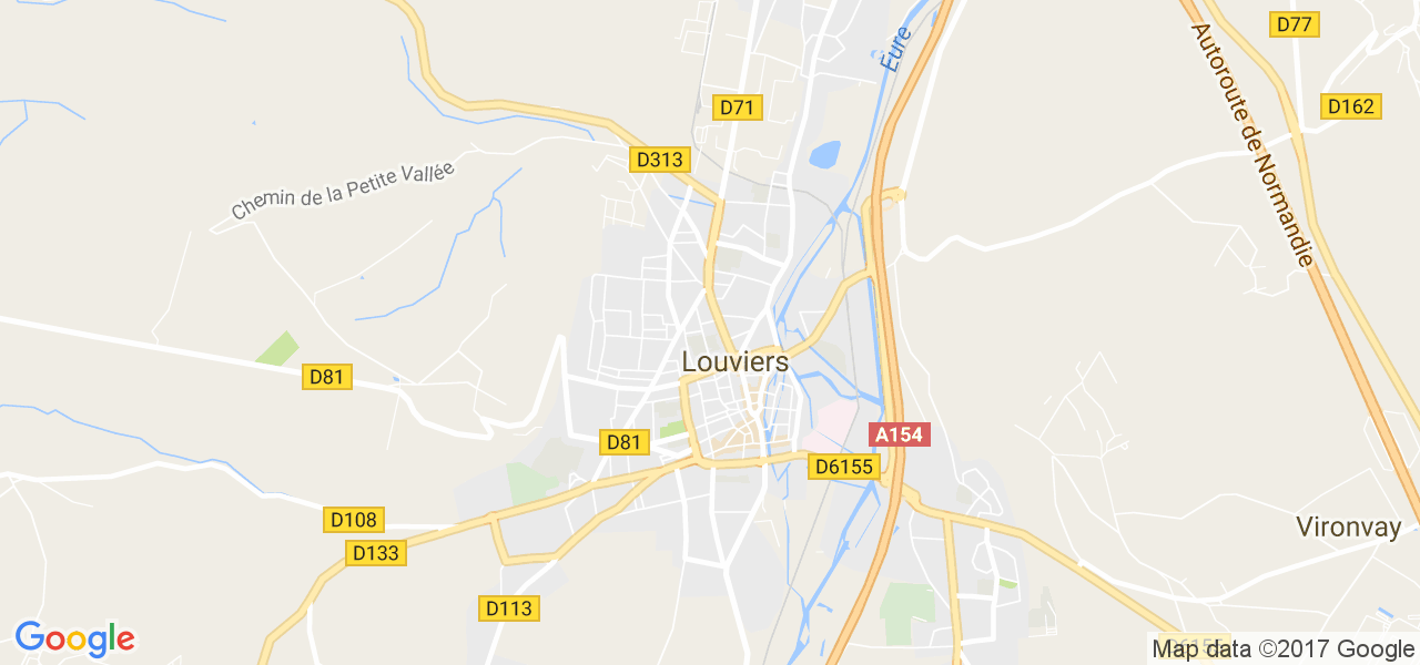 map de la ville de Louviers