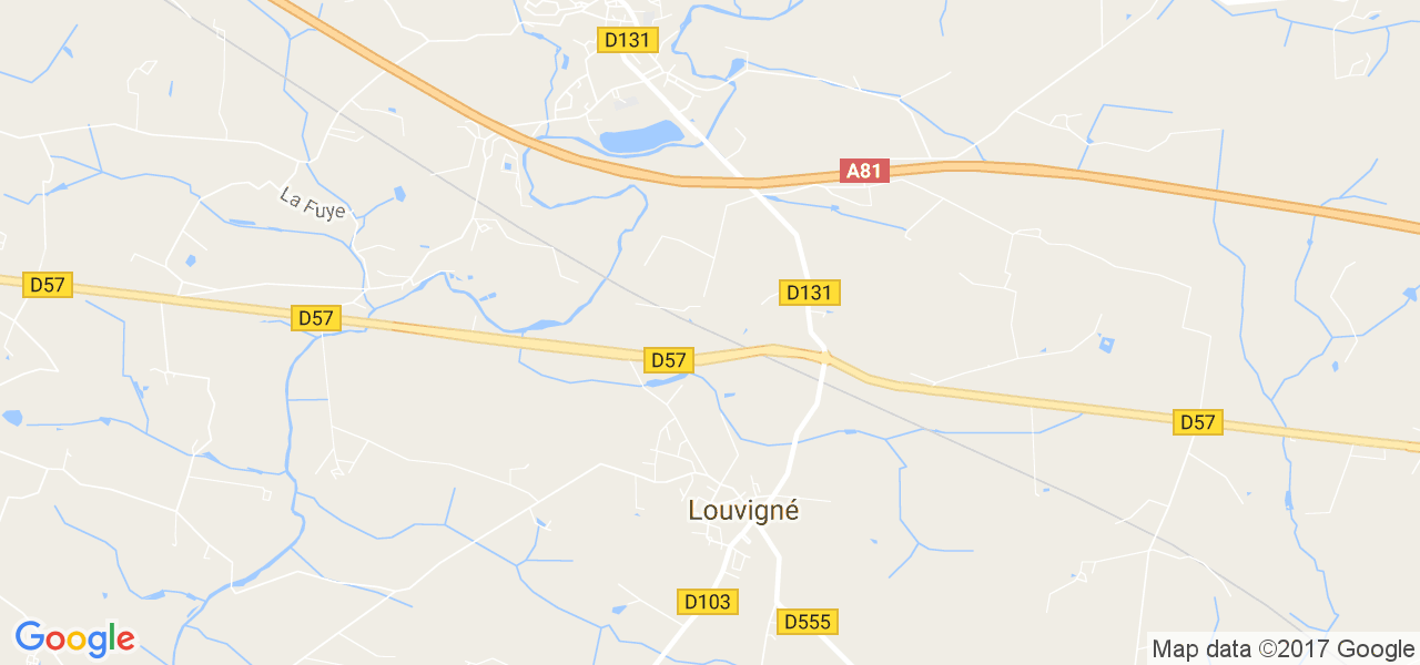 map de la ville de Louvigné