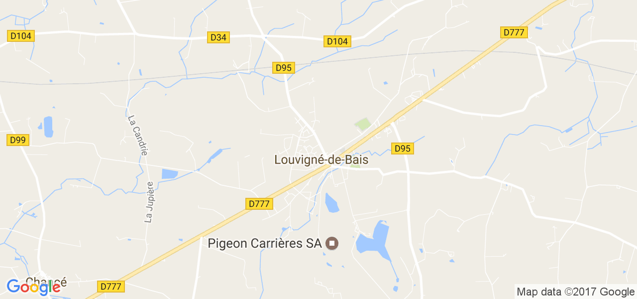 map de la ville de Louvigné-de-Bais